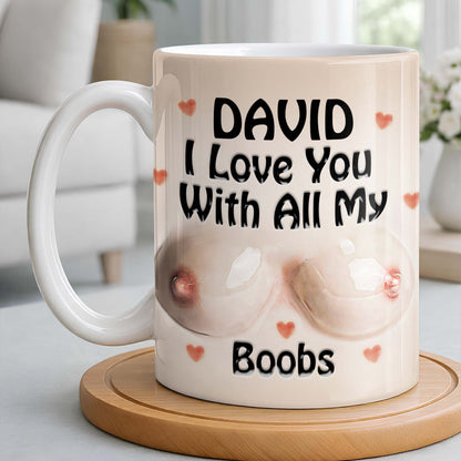 I Love You With All My Heart, Hearts Design - Personalized Custom Coffee Mug - CPL1354_MG