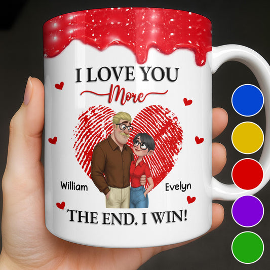 I Love You More The End I Win Fingerprint Heart - Personalized Custom Coffee Mug - CPL1356_MG