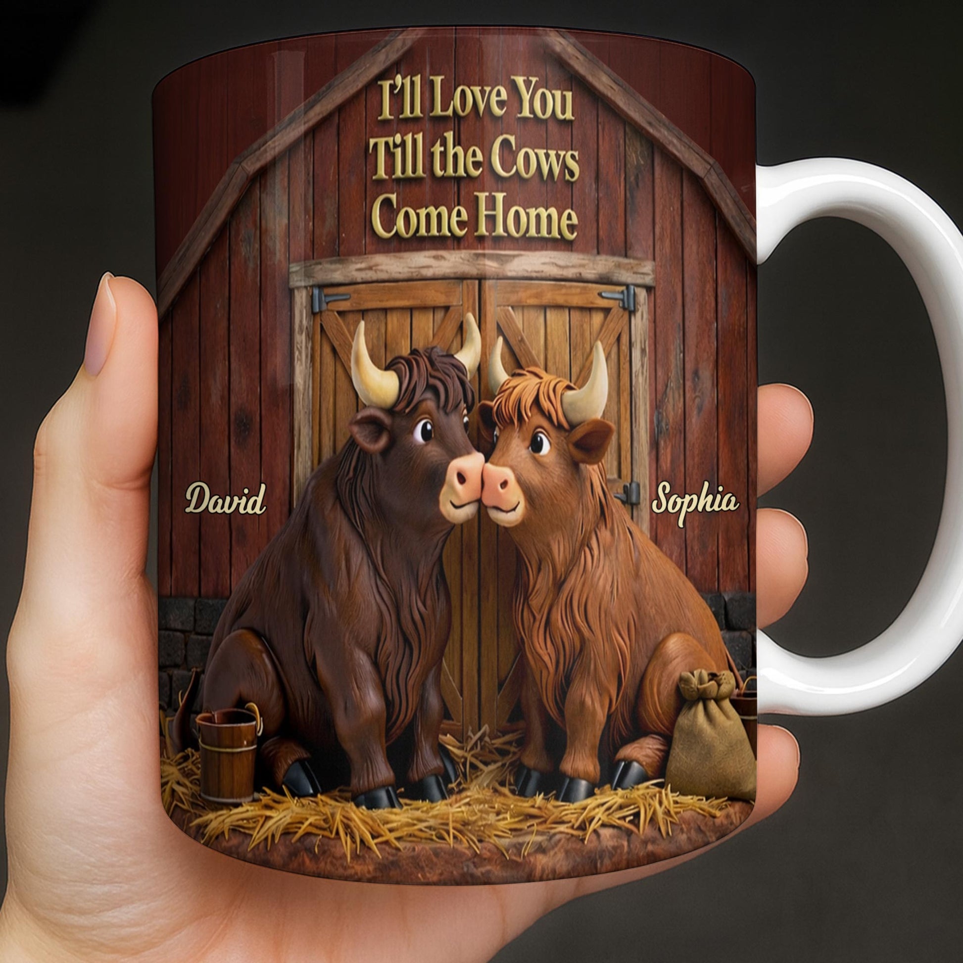 I'll Love You Till The Cows Come Home, Barn And Cows Design