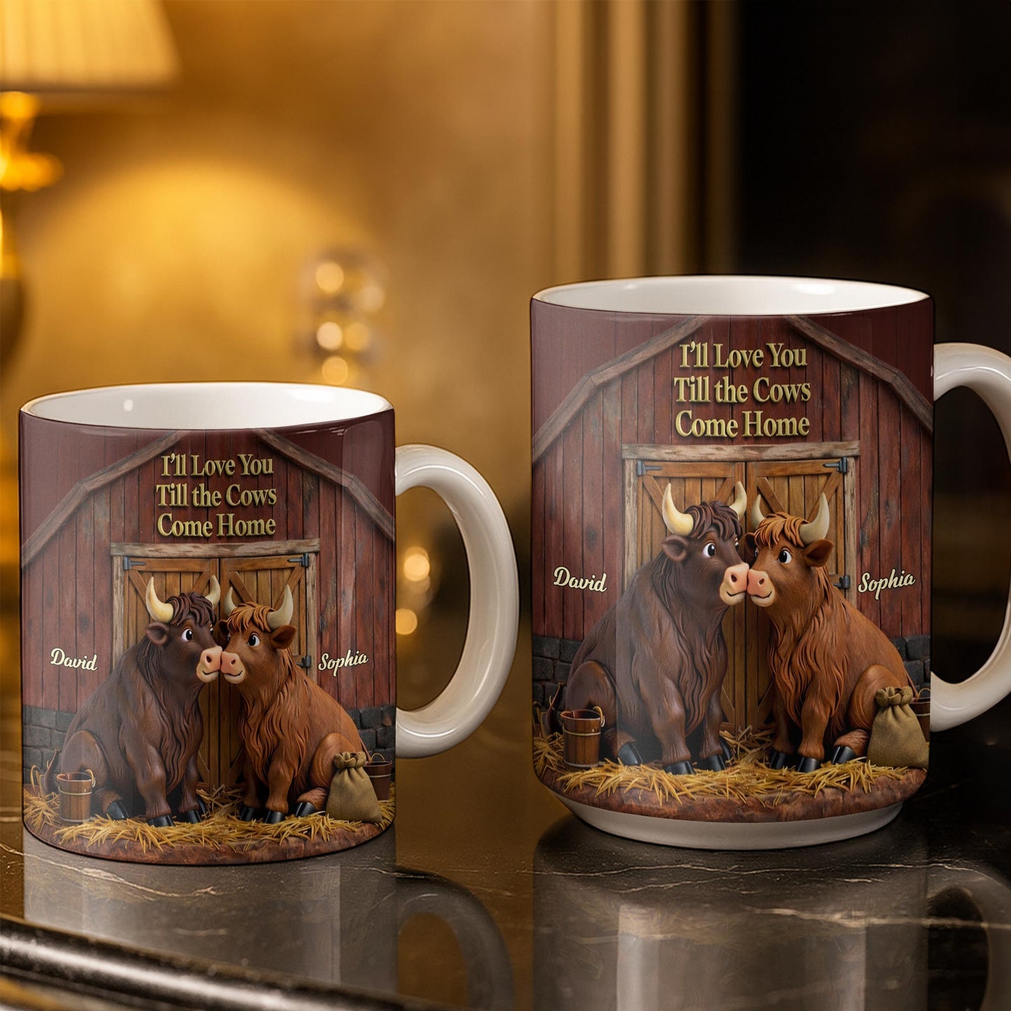 I'll Love You Till The Cows Come Home, Barn And Cows Design