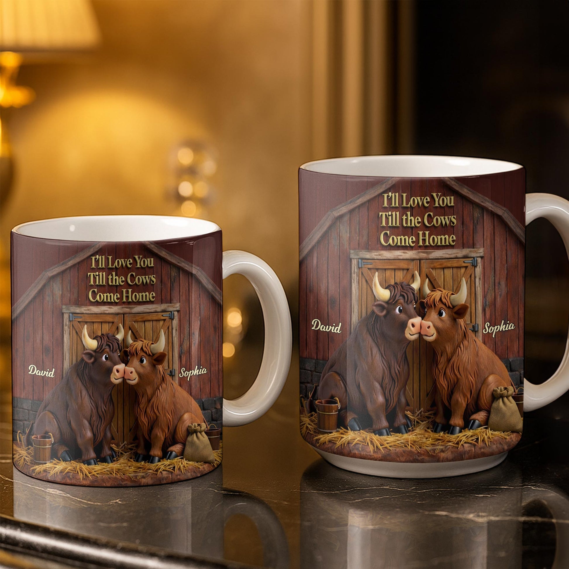 I'll Love You Till The Cows Come Home, Barn And Cows Design