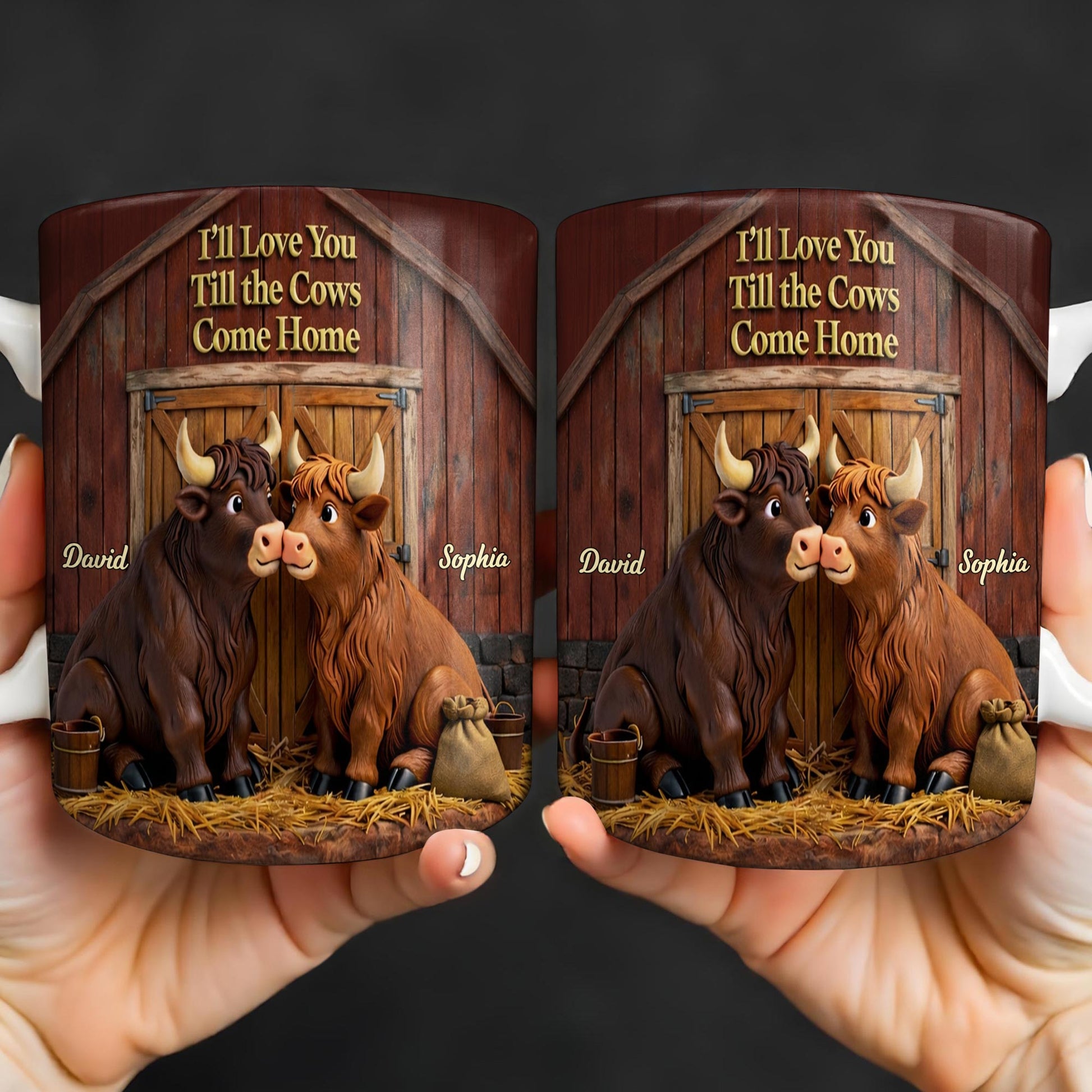 I'll Love You Till The Cows Come Home, Barn And Cows Design