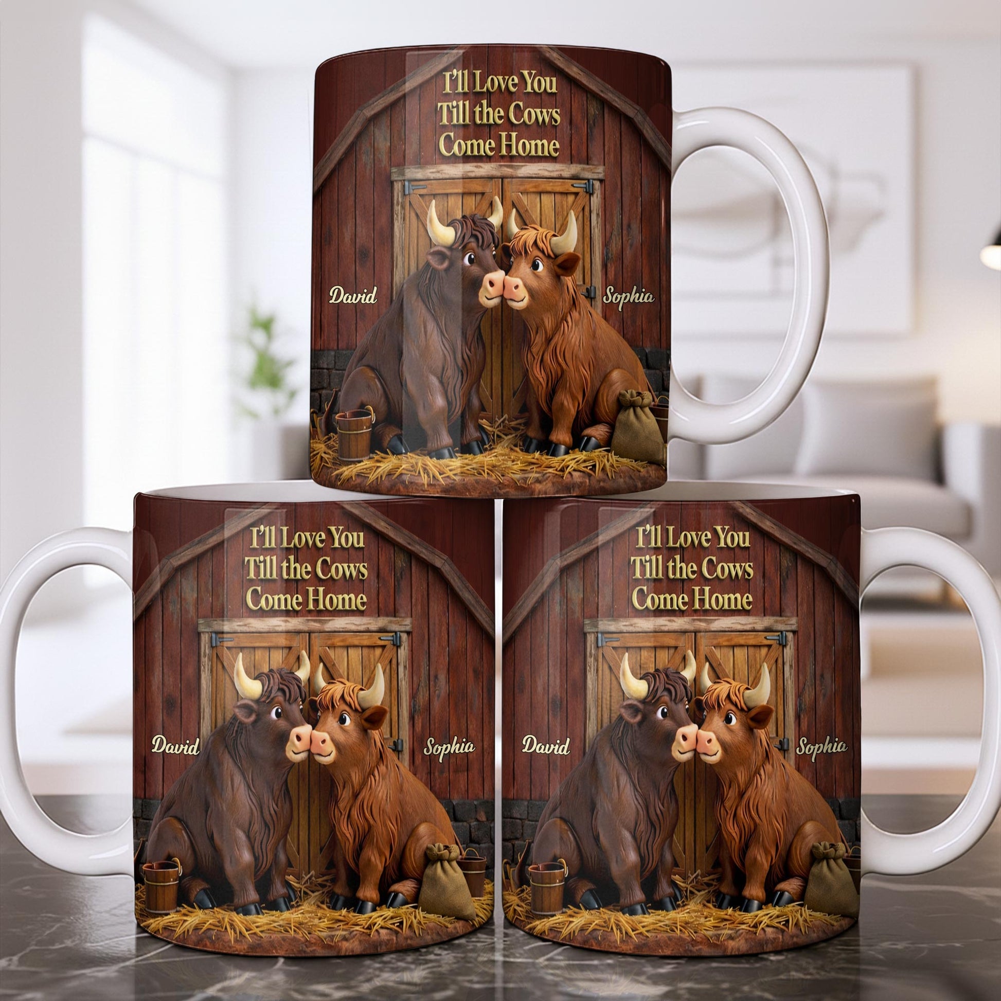 I'll Love You Till The Cows Come Home, Barn And Cows Design