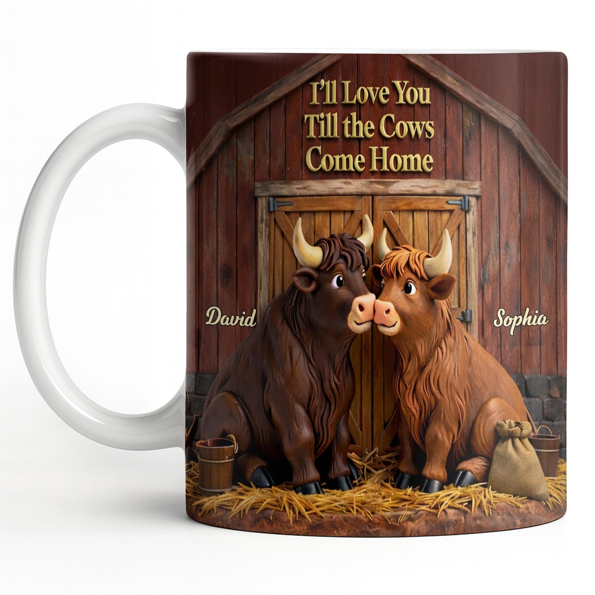 I'll Love You Till The Cows Come Home, Barn And Cows Design