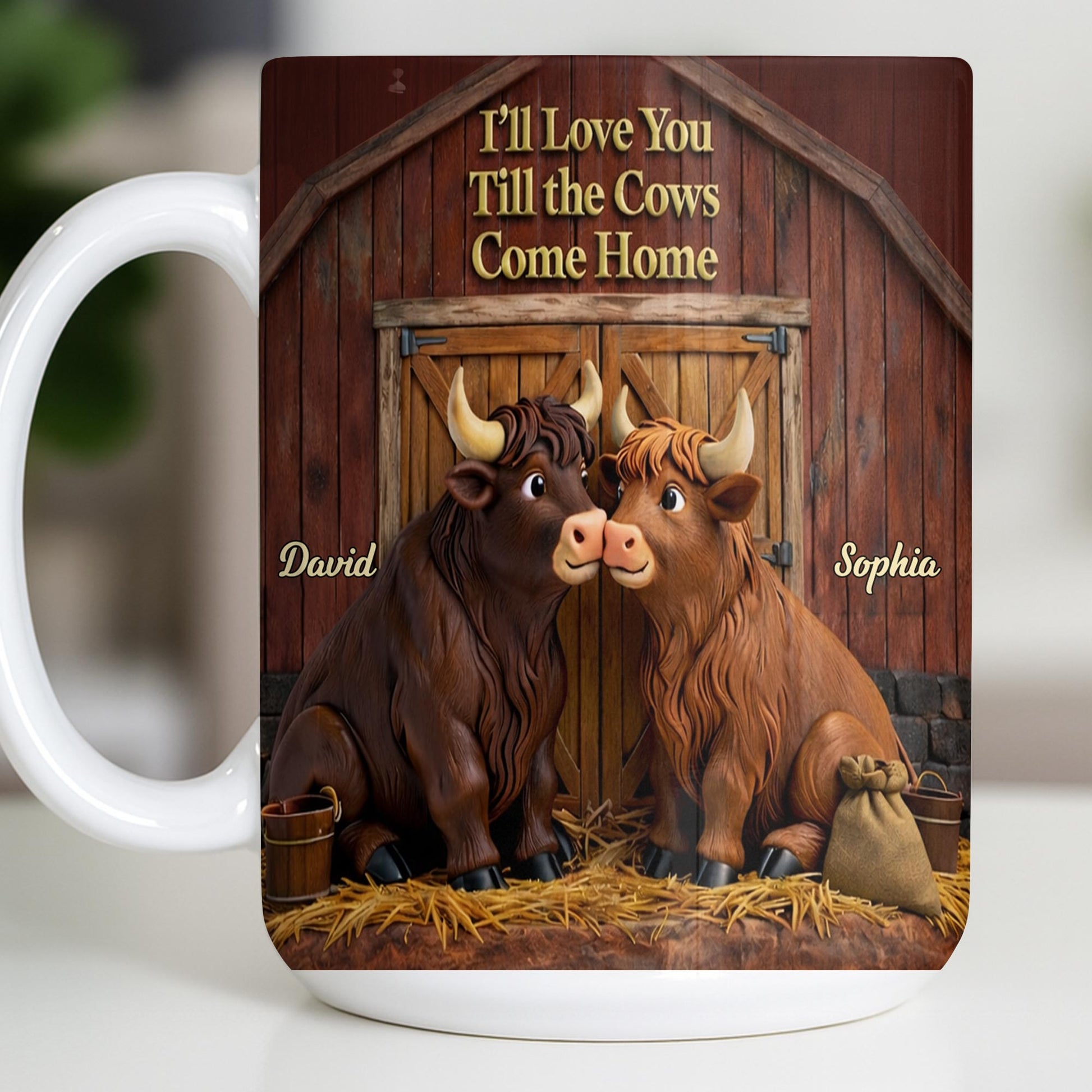 I'll Love You Till The Cows Come Home, Barn And Cows Design