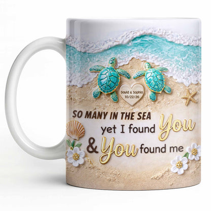 So Many In The Sea, Turtles And Waves Coffee Mug Design