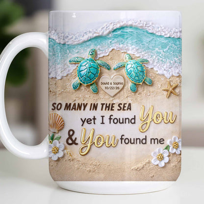 So Many In The Sea, Turtles And Waves Coffee Mug Design