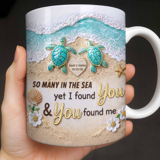 So Many In The Sea, Turtles And Waves Coffee Mug Design