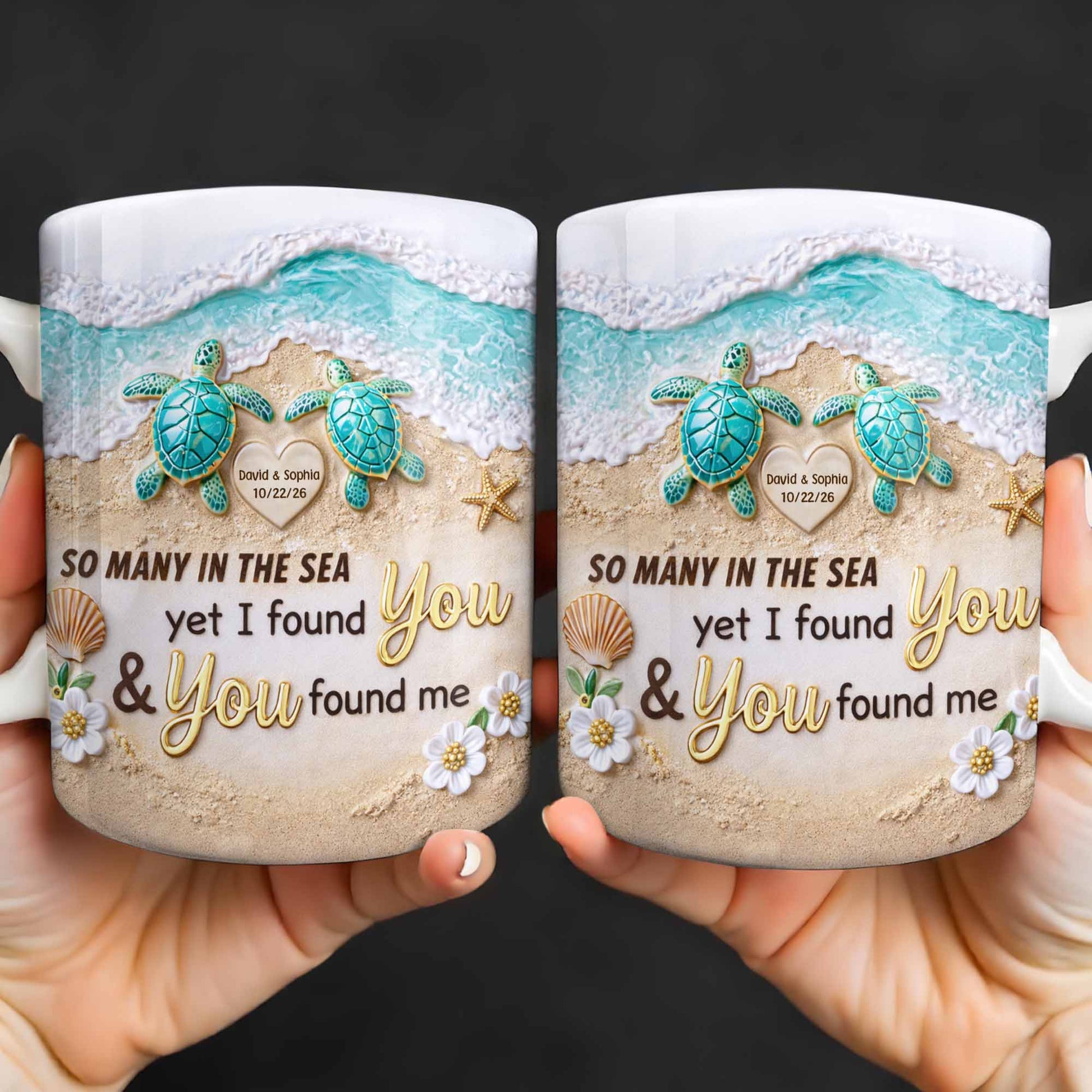 So Many In The Sea, Turtles And Waves Coffee Mug Design