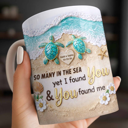 So Many In The Sea, Turtles And Waves Coffee Mug Design