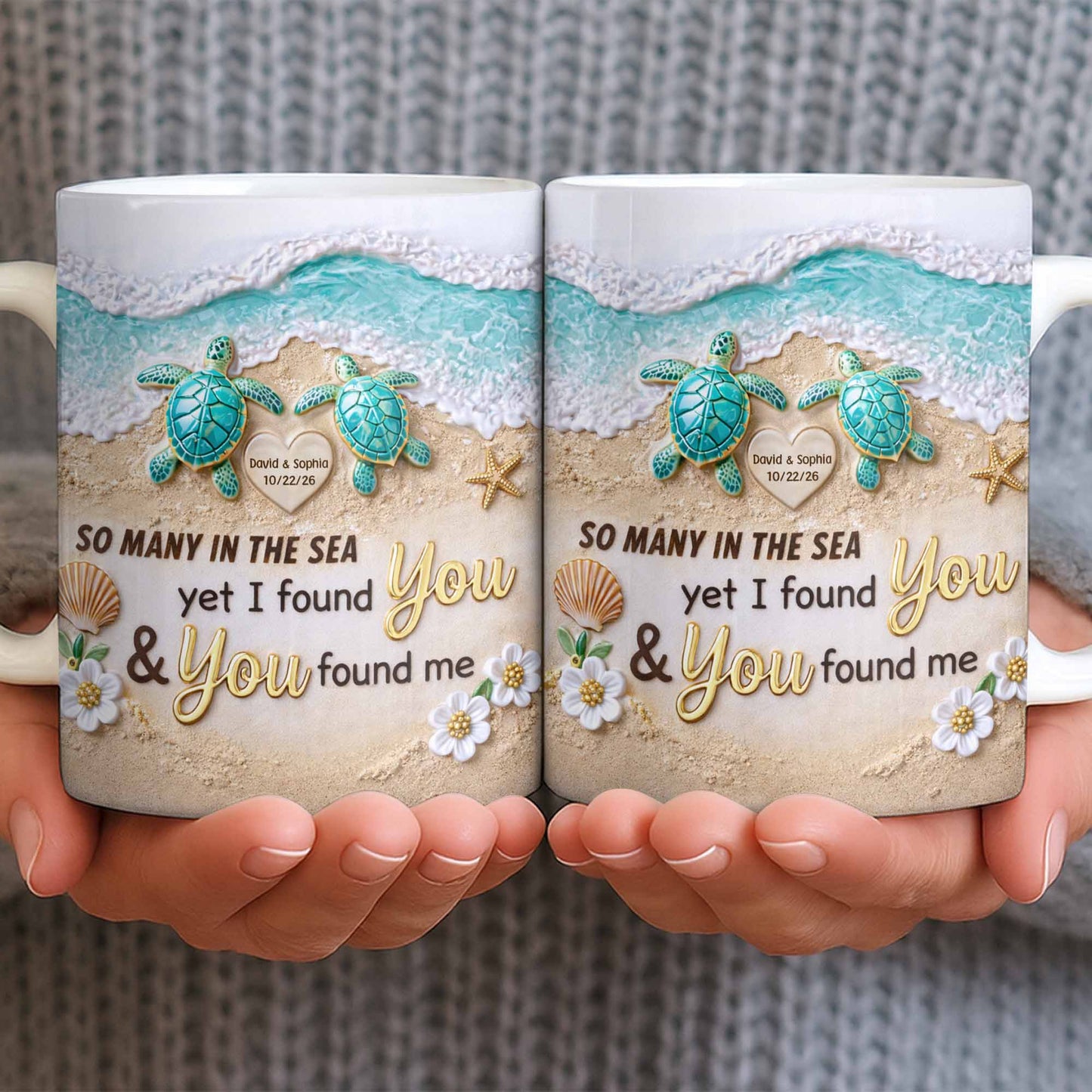 So Many In The Sea, Turtles And Waves Coffee Mug Design