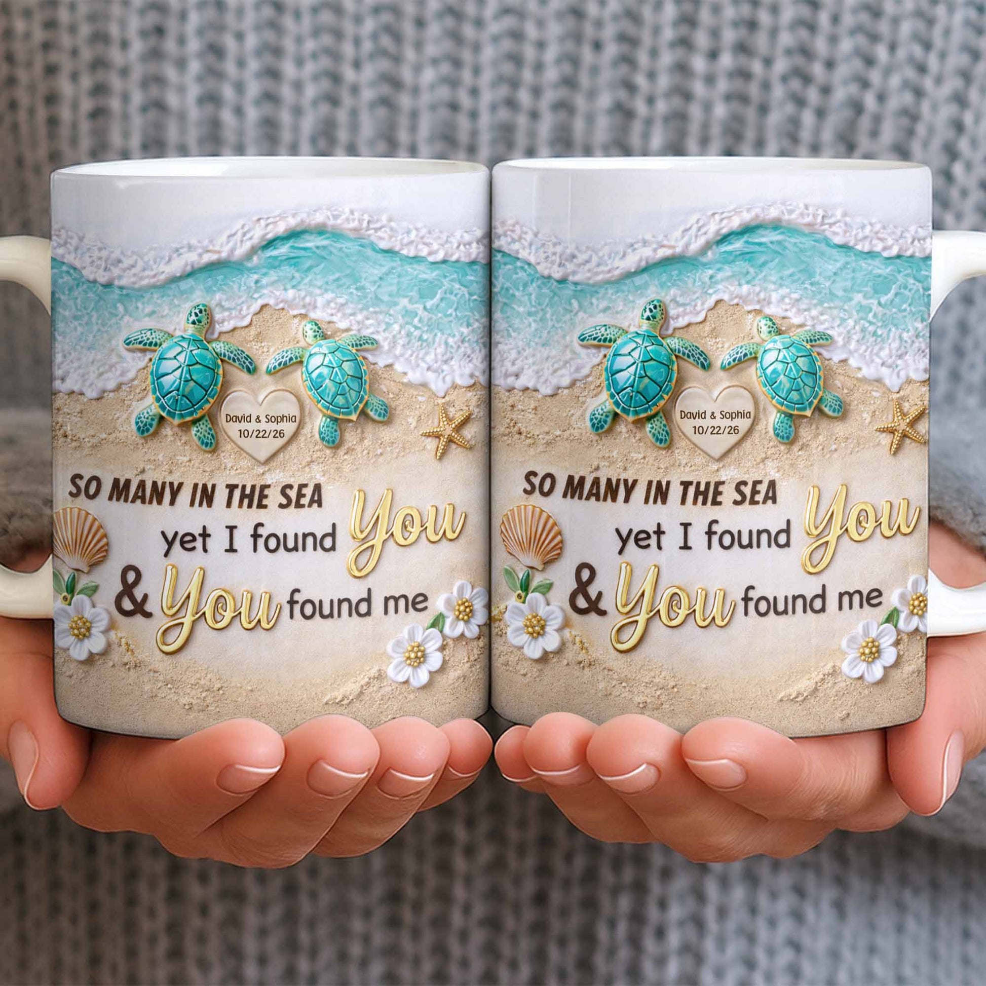 So Many In The Sea, Turtles And Waves Coffee Mug Design
