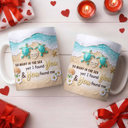 So Many In The Sea, Turtles And Waves Coffee Mug Design