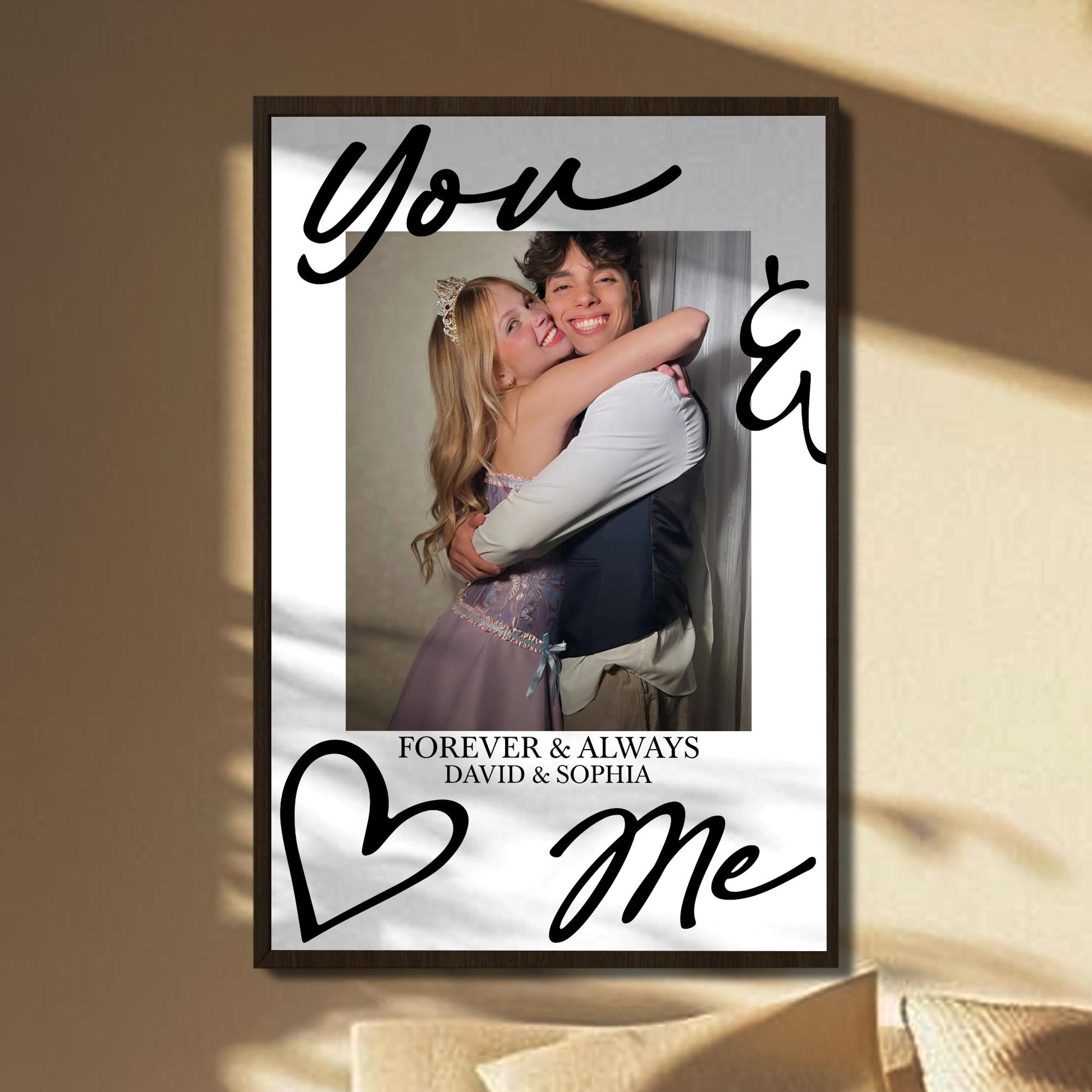 You & Me Forever & Always Custom Photo Heart Portrait