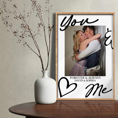 You & Me Forever & Always Custom Photo Heart Portrait