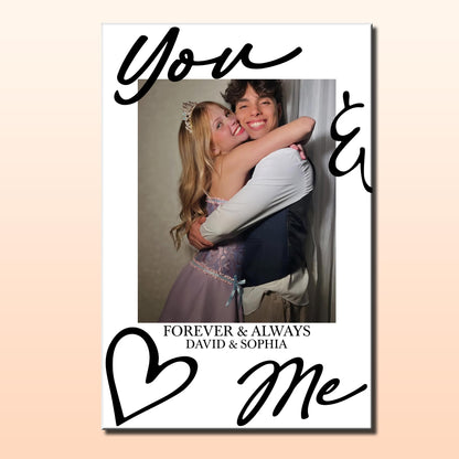 You & Me Forever & Always Custom Photo Heart Portrait