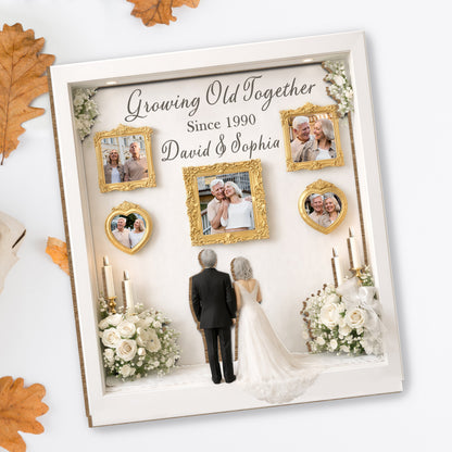 Growing Old Together, Candles, Flowers, Framed Photos