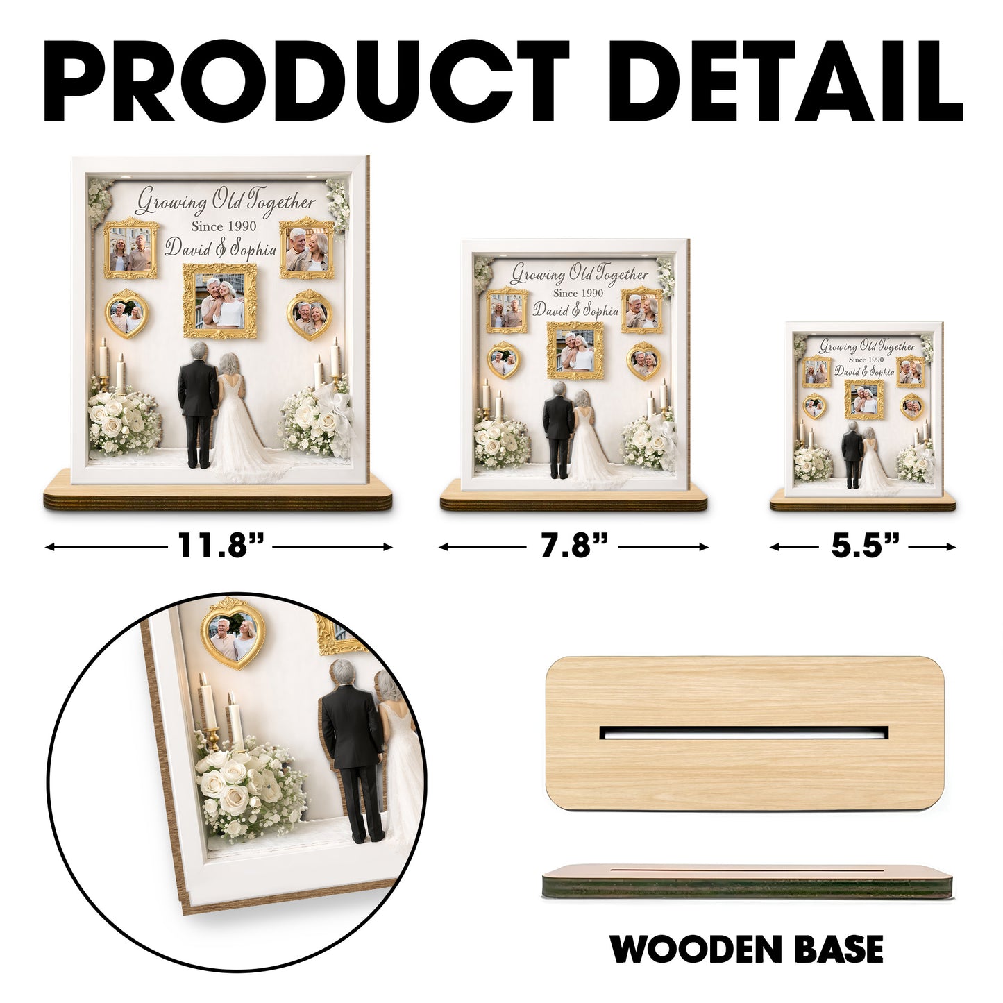 Growing Old Together, Candles, Flowers, Framed Photos