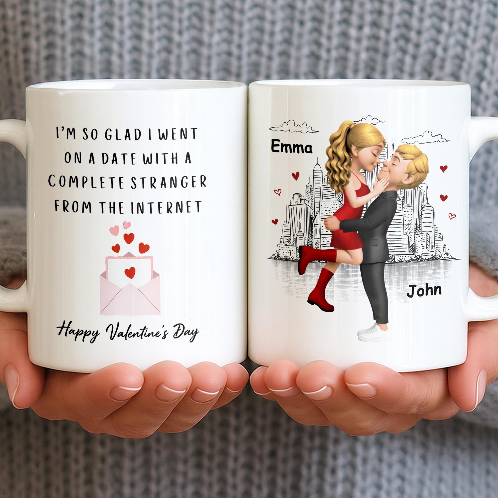 Glad I Went On A Date With A Complete Stranger, Hearts And Cityscape