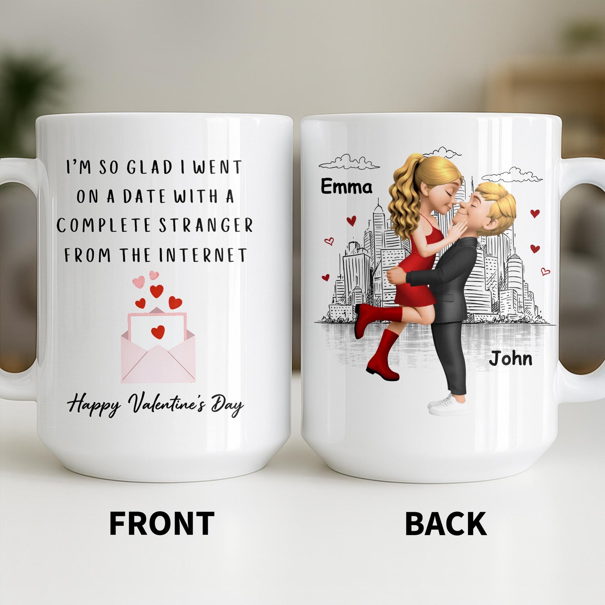 Glad I Went On A Date With A Complete Stranger, Hearts And Cityscape