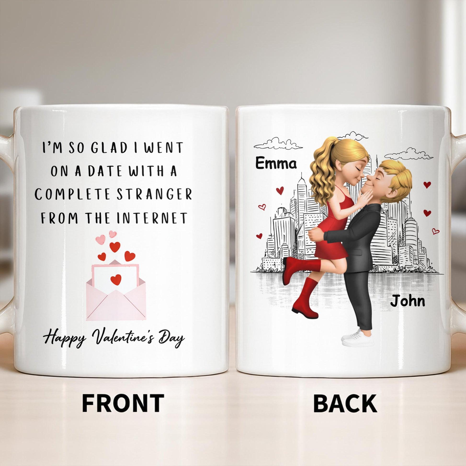 Glad I Went On A Date With A Complete Stranger, Hearts And Cityscape