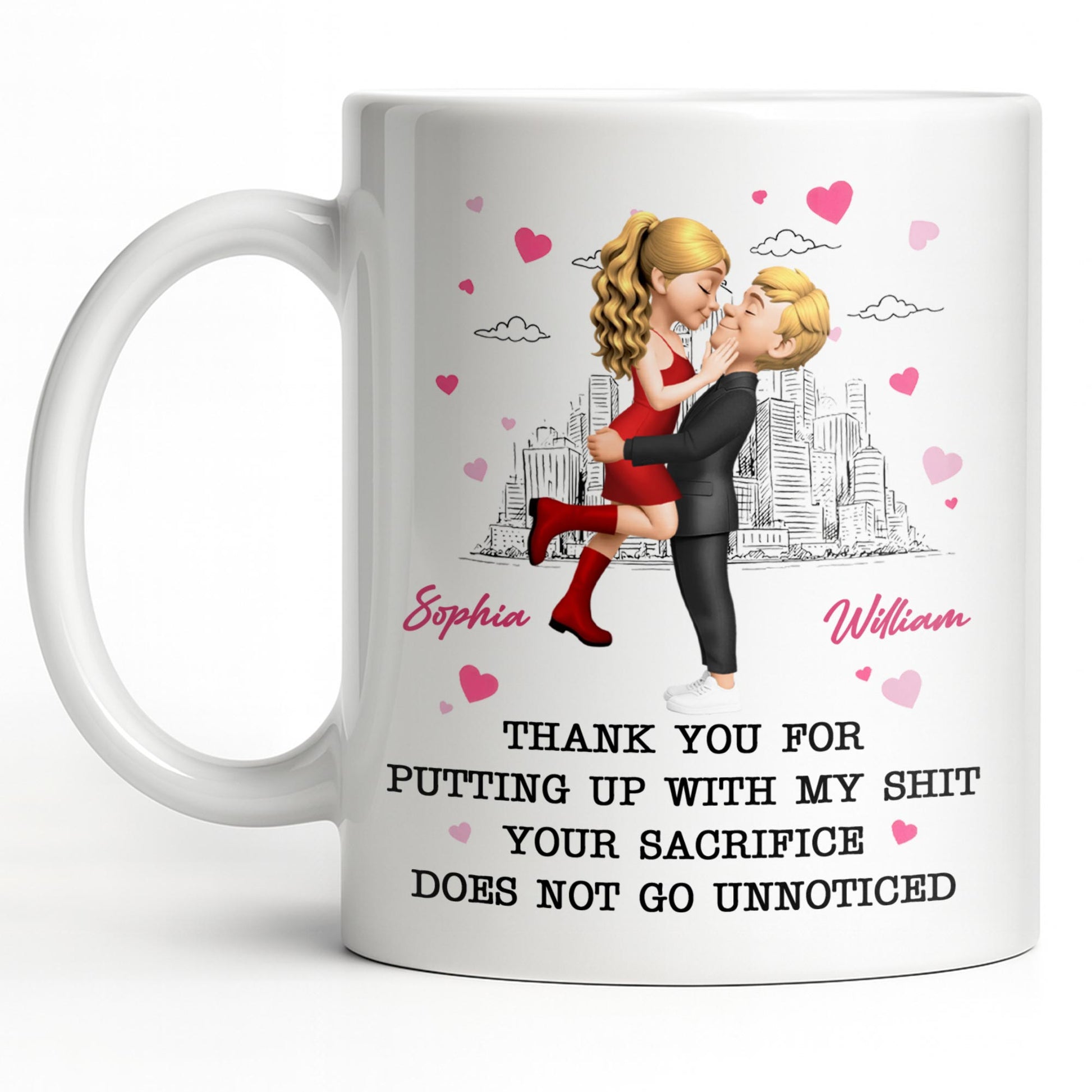 Thank You For Putting Up With My Shit, Couple And Hearts