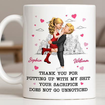 Thank You For Putting Up With My Shit, Couple And Hearts