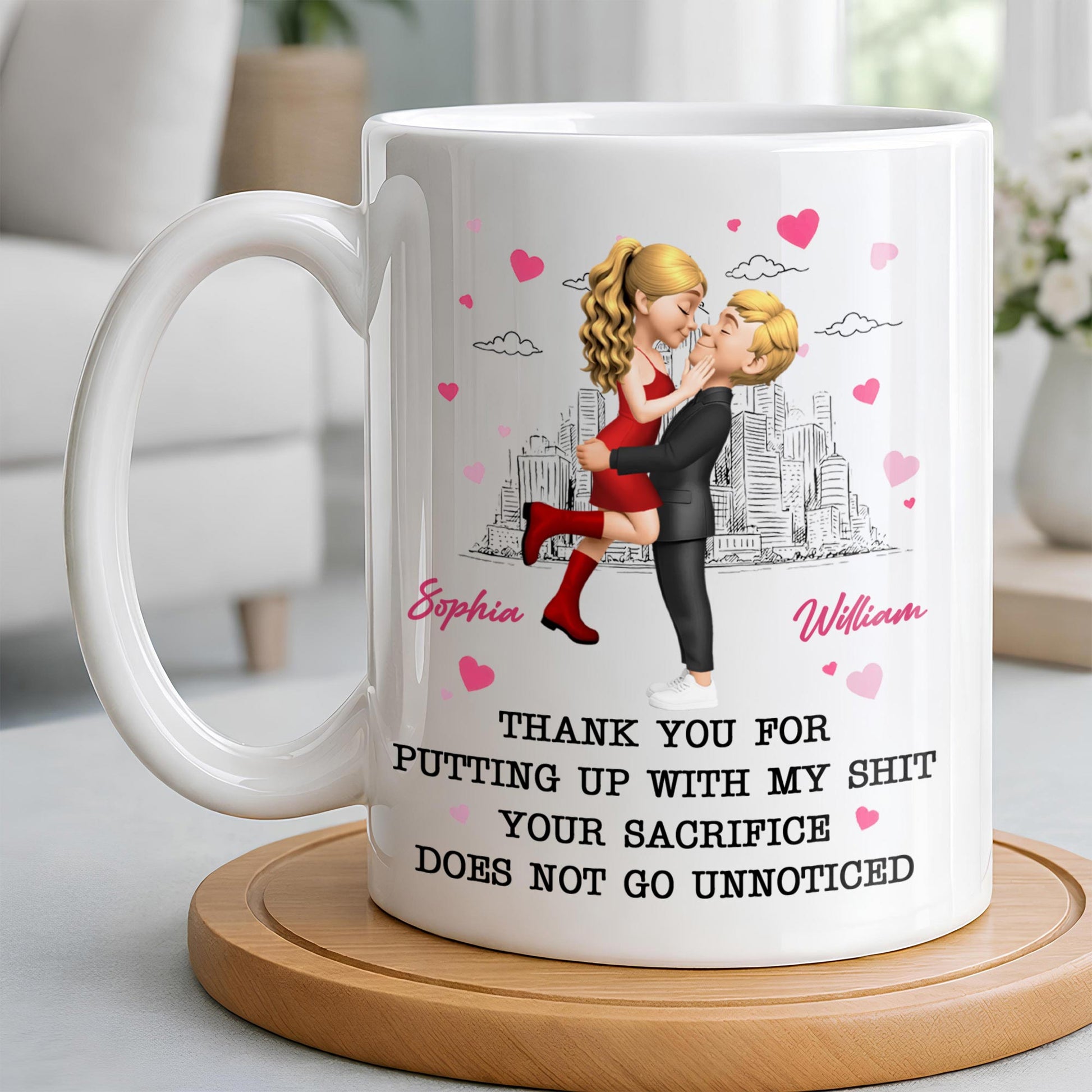 Thank You For Putting Up With My Shit, Couple And Hearts