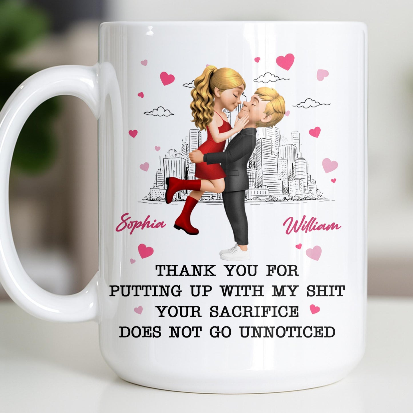 Thank You For Putting Up With My Shit, Couple And Hearts