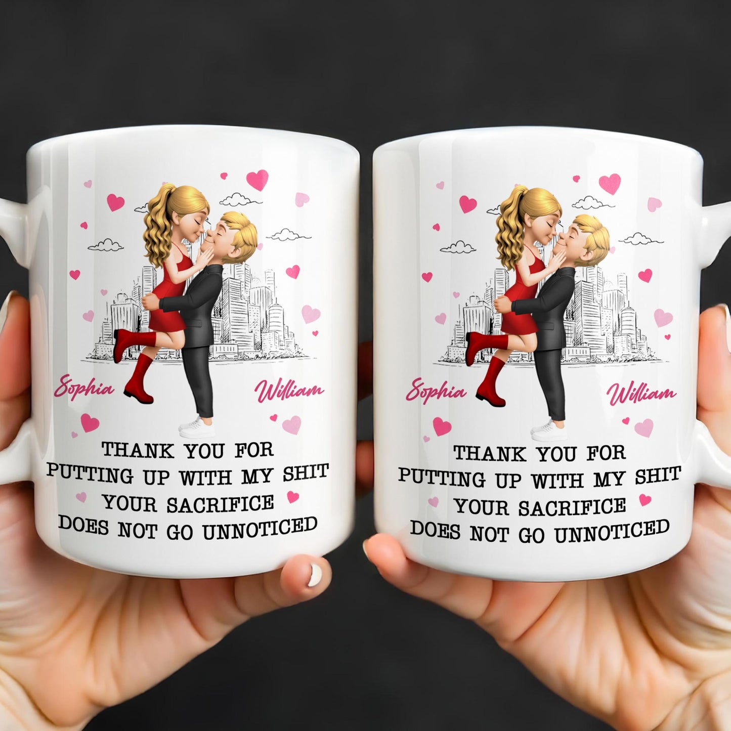 Thank You For Putting Up With My Shit, Couple And Hearts