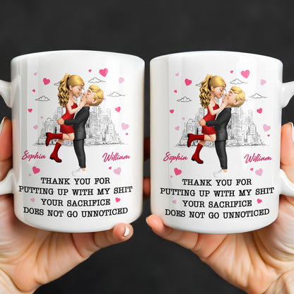 Thank You For Putting Up With My Shit, Couple And Hearts