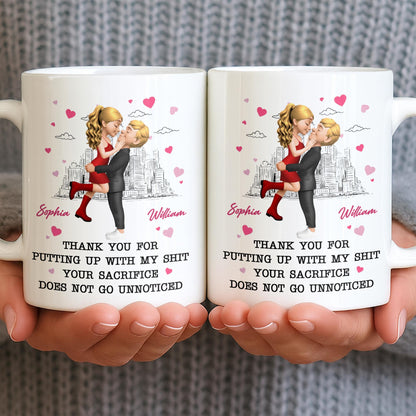 Thank You For Putting Up With My Shit, Couple And Hearts