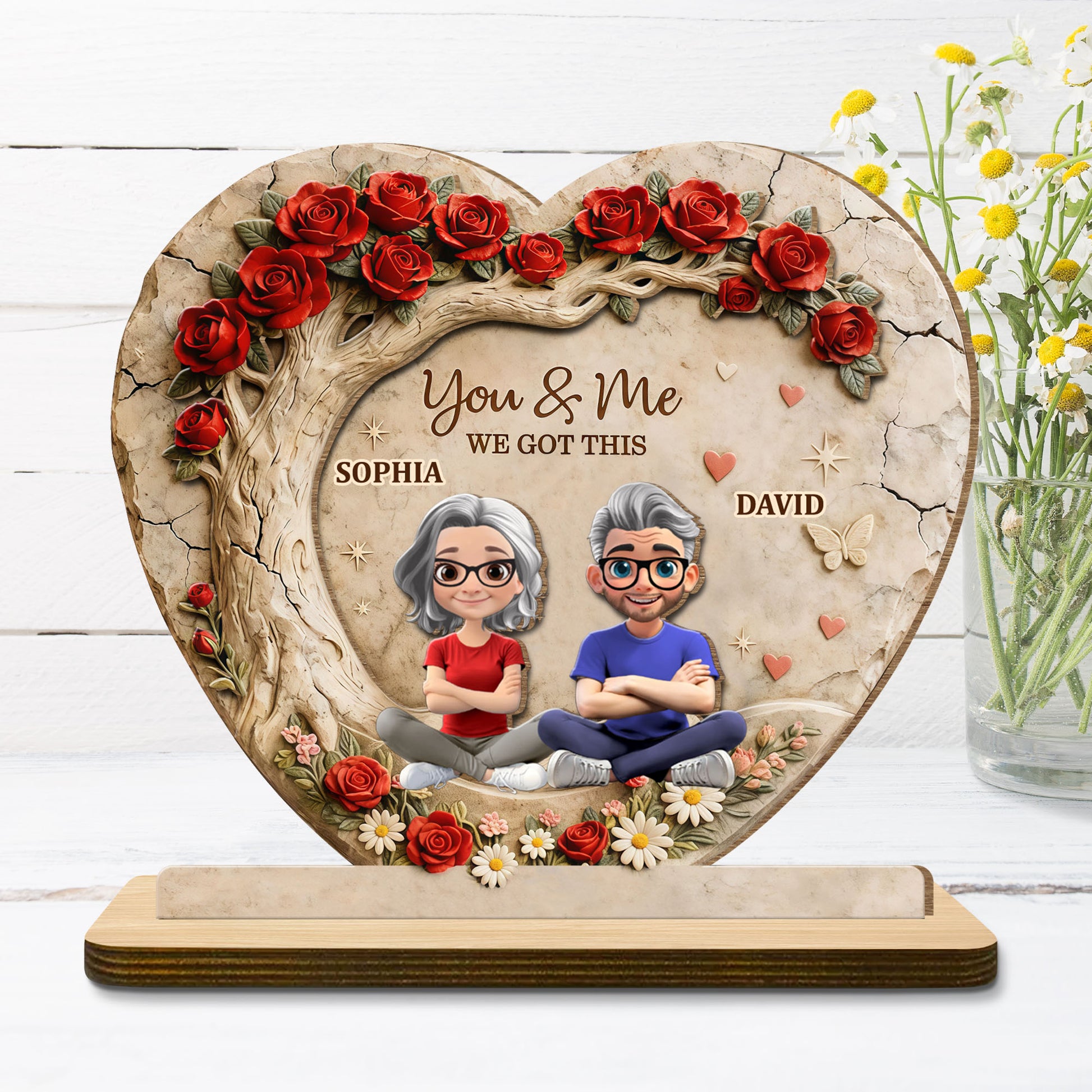 You & Me We Got This Heart Rose Tree Couple