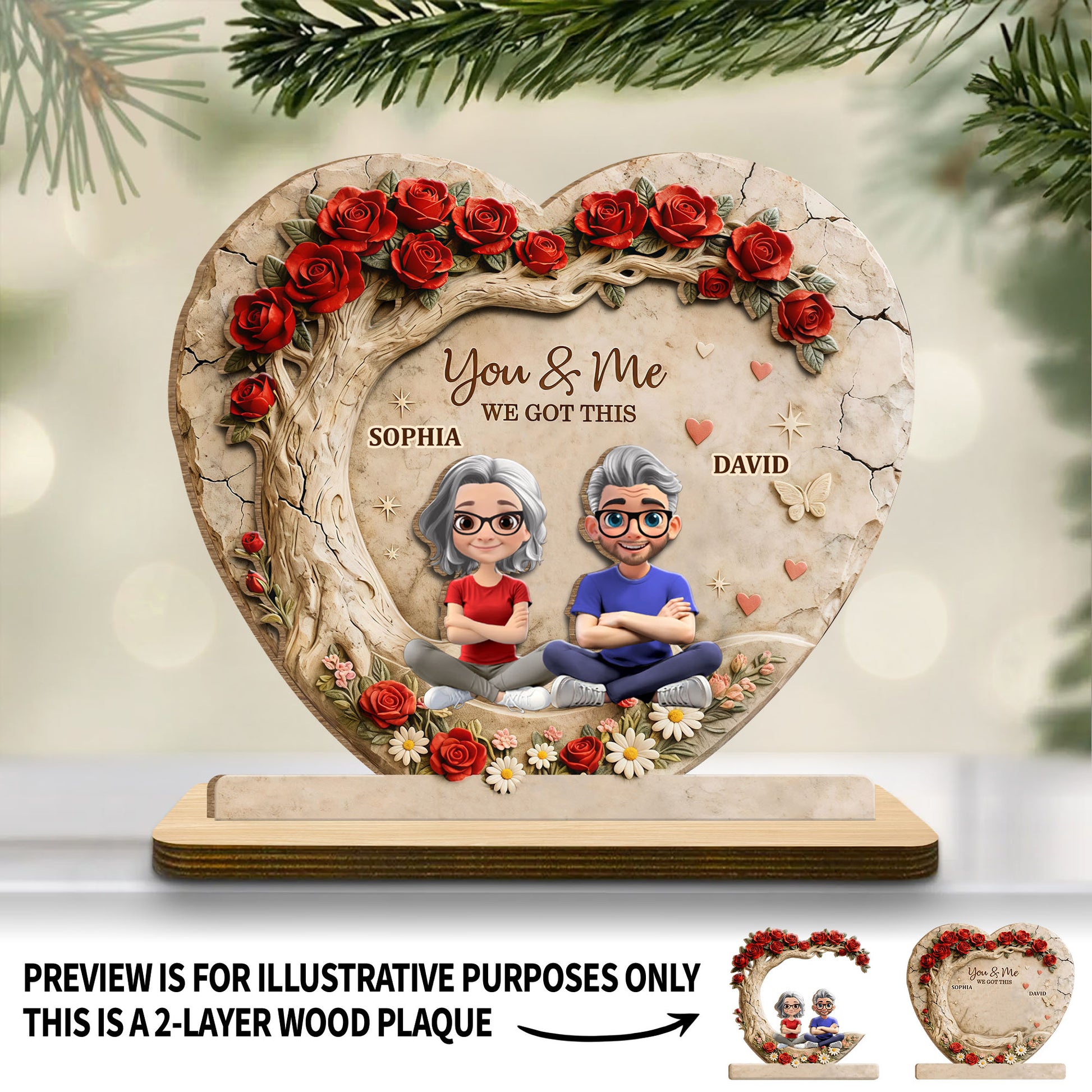 You & Me We Got This Heart Rose Tree Couple