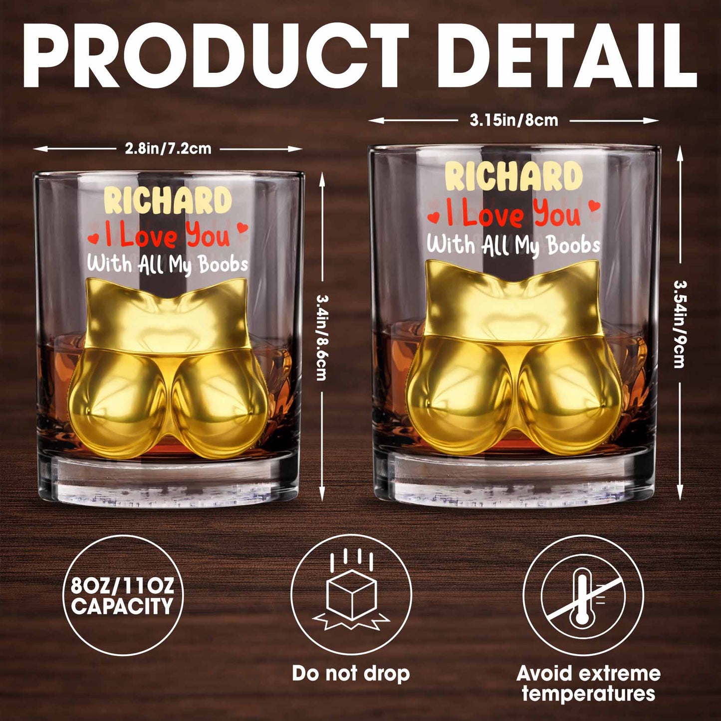 I Love You With All My Boobs Glass