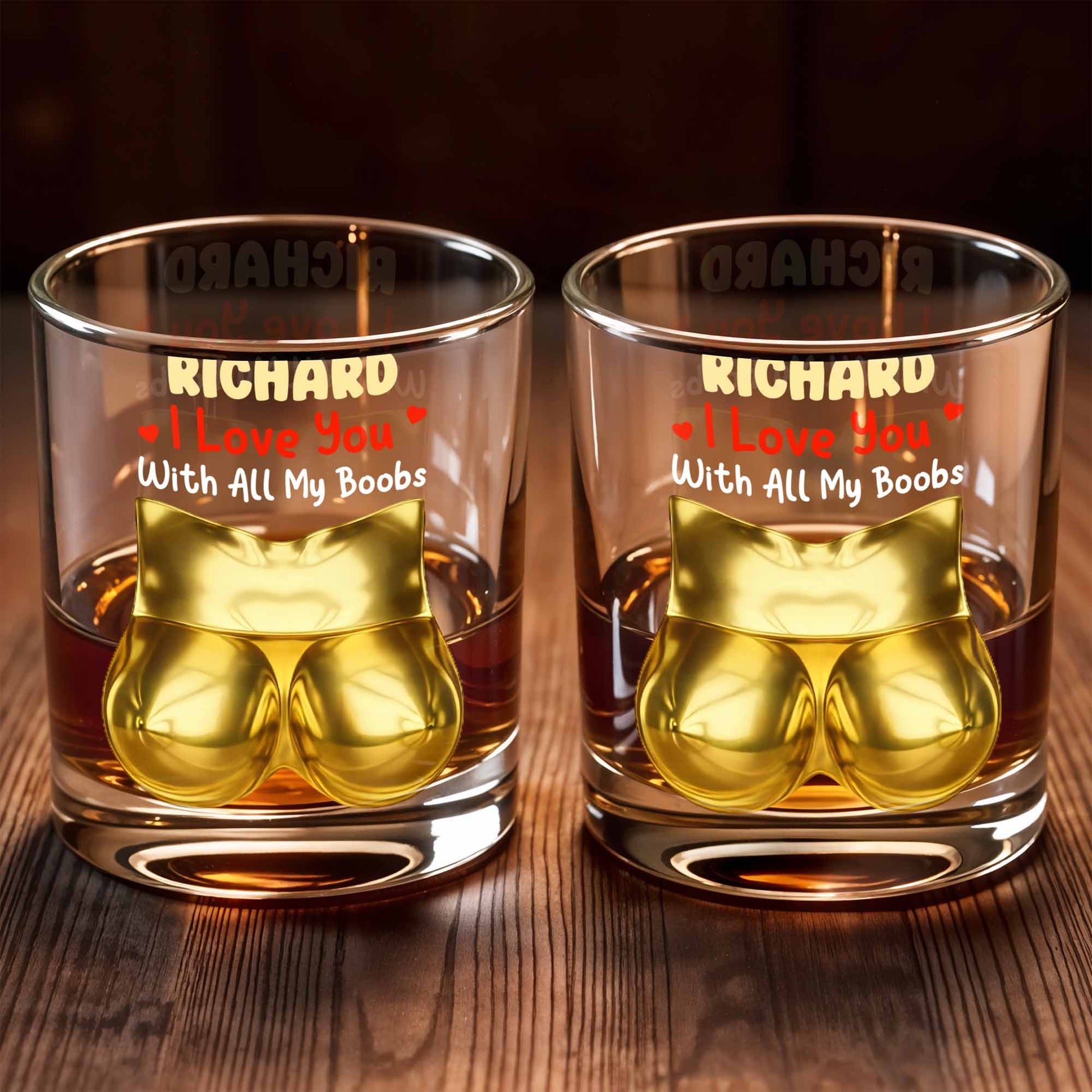 I Love You With All My Boobs Glass