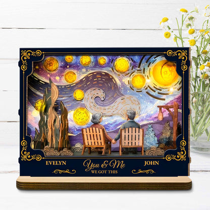 From Our First Kiss Till Our Last Breath Old Couple Starry Night