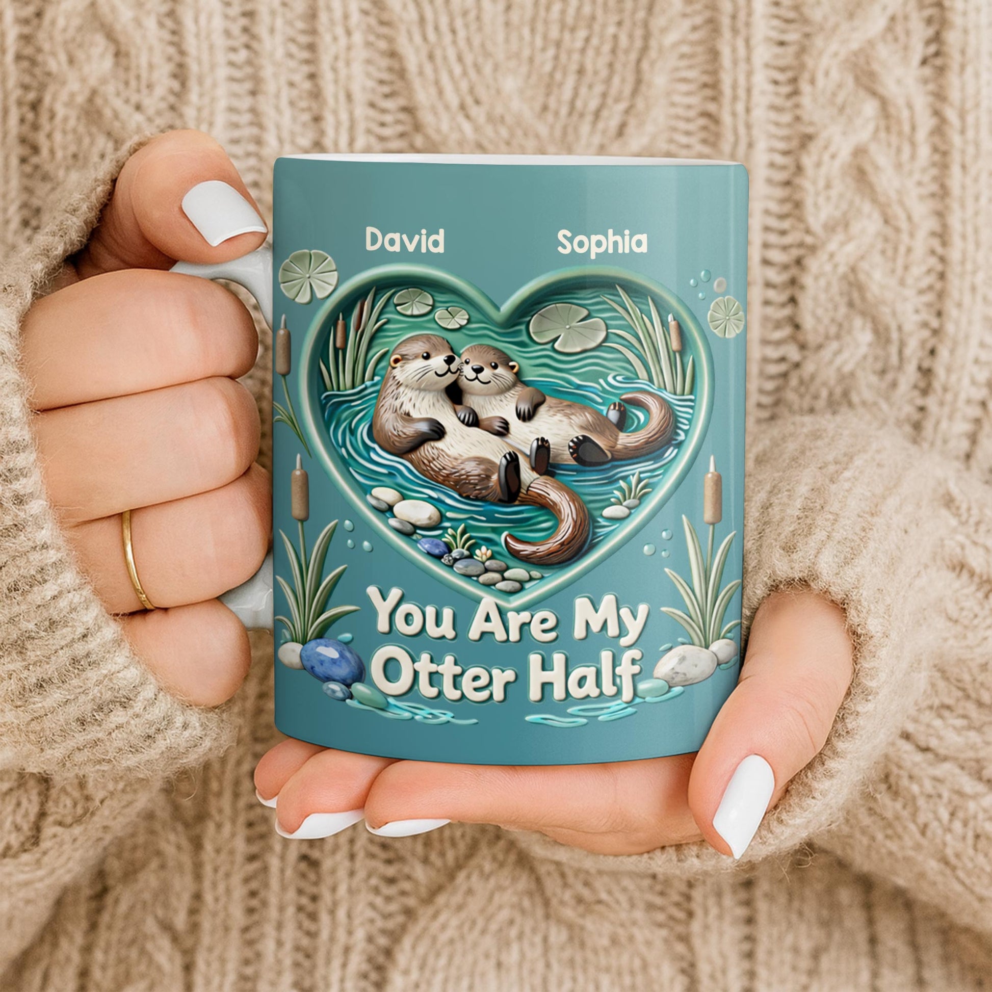 You Are My Otter Half Cute Otters In Heart Water Design