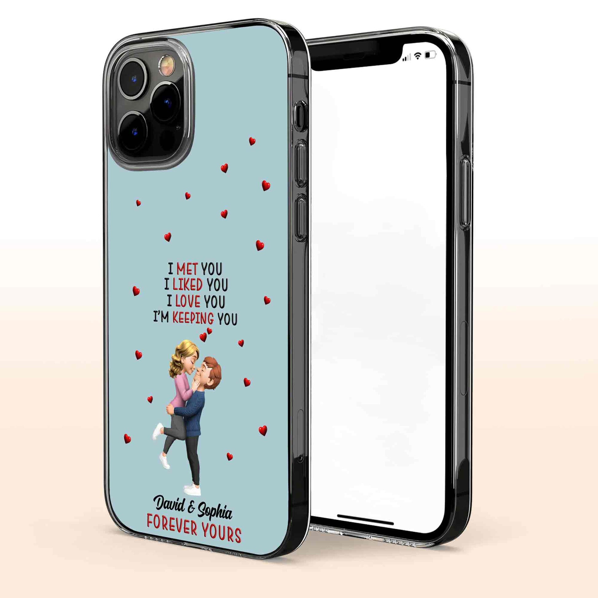 I Met You I Liked You Couple With Tiny Hearts