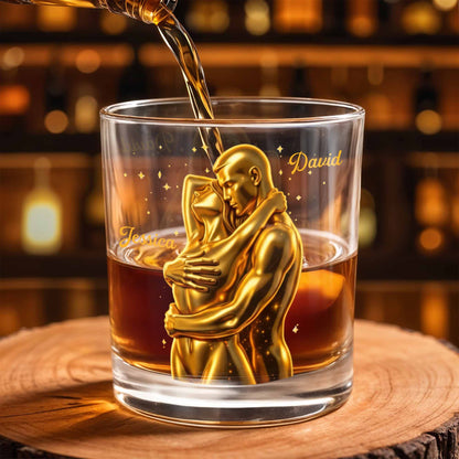 Our Love Is Golden Hugging Couple With Stars