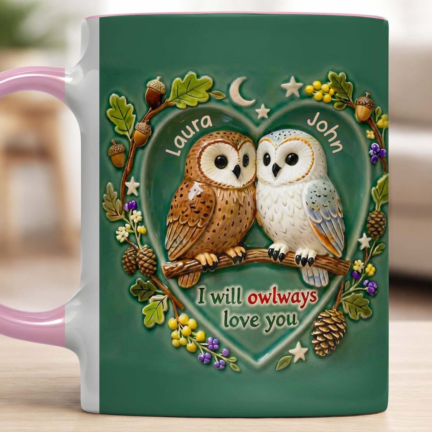 I Will Owlways Love You With Cute Owls And Nature Wreath