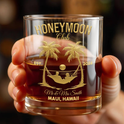 Honeymoon Club Palm Trees And Hammock Sunset Couple