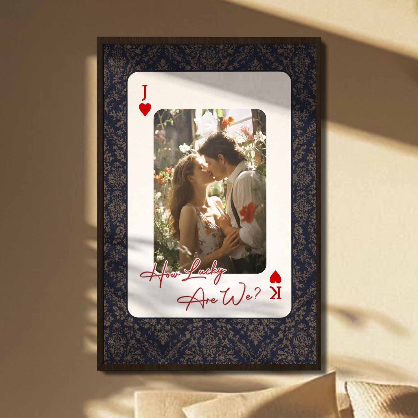 How Lucky Are We Custom Photo Playing Card Heart Poster - Personalized Custom Vertical Poster - CPL1382_VPOS