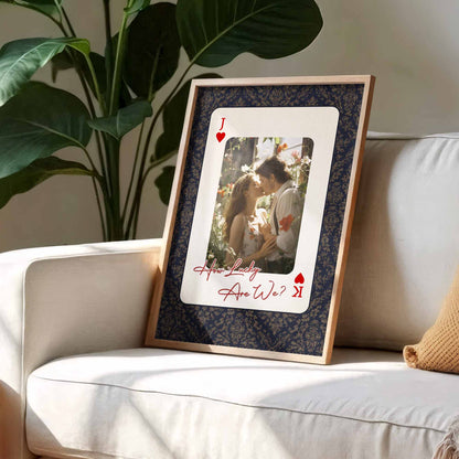 How Lucky Are We Custom Photo Playing Card Heart Poster - Personalized Custom Vertical Poster - CPL1382_VPOS