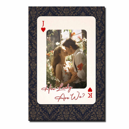 How Lucky Are We Custom Photo Playing Card Heart Poster - Personalized Custom Vertical Poster - CPL1382_VPOS