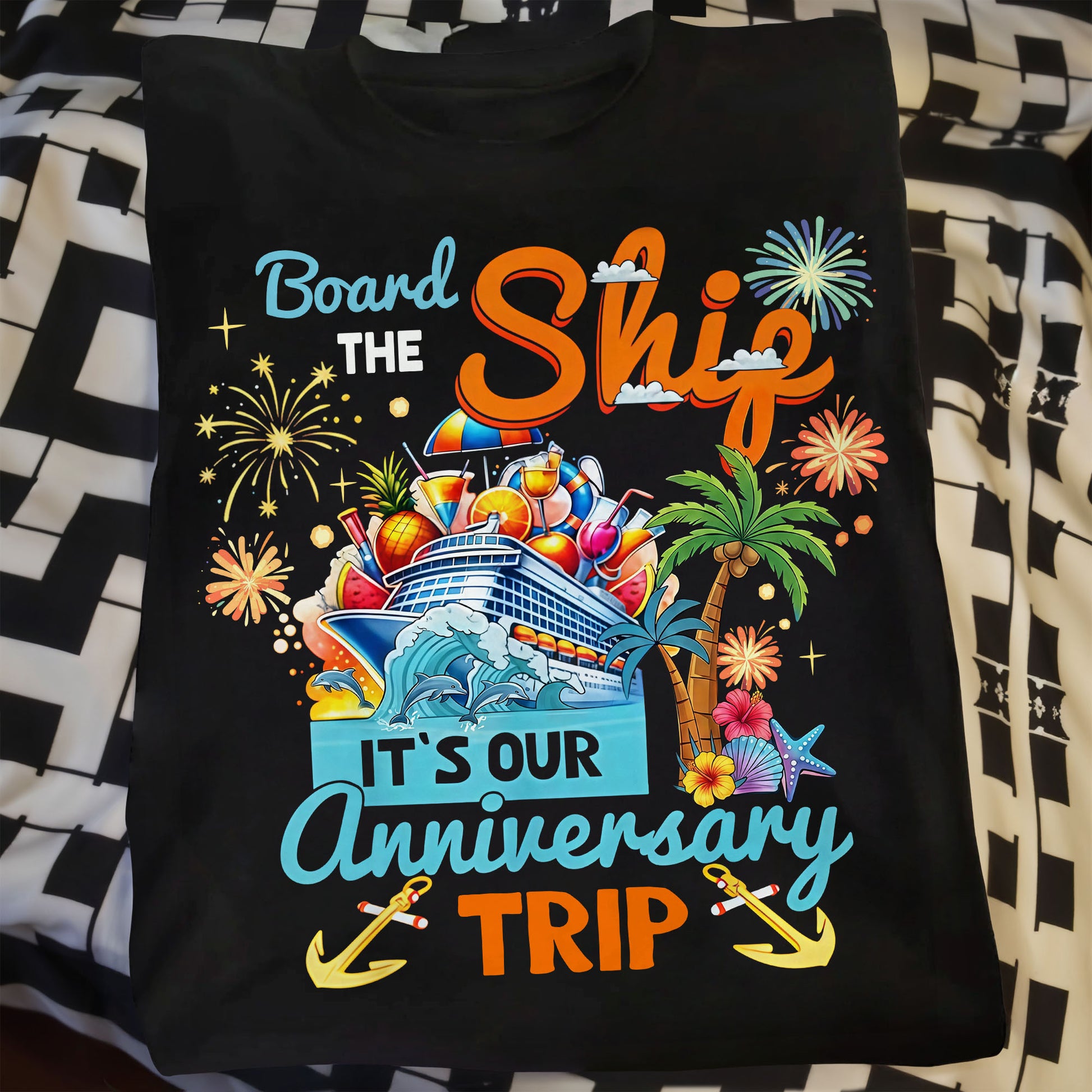 Board The Ship It Is Our Anniversary Trip Cruise Ship And Tropical Palm