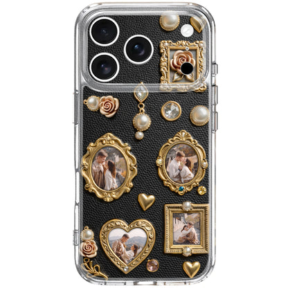 Cherished Memories Of Us With Gold Photo Frames And Roses