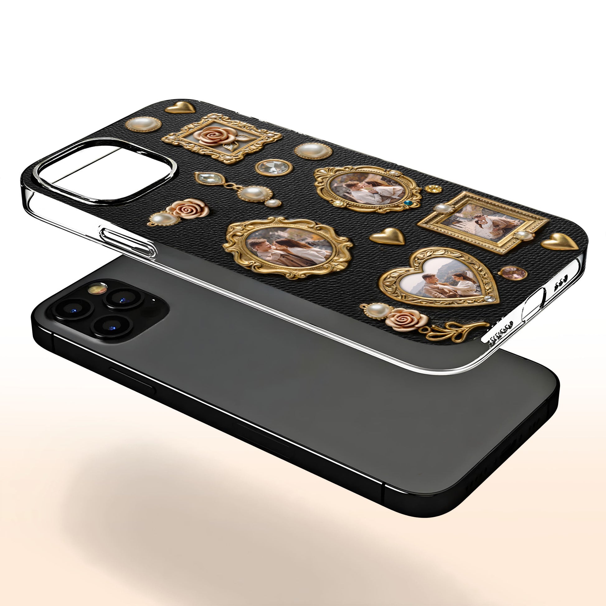 Cherished Memories Of Us With Gold Photo Frames And Roses