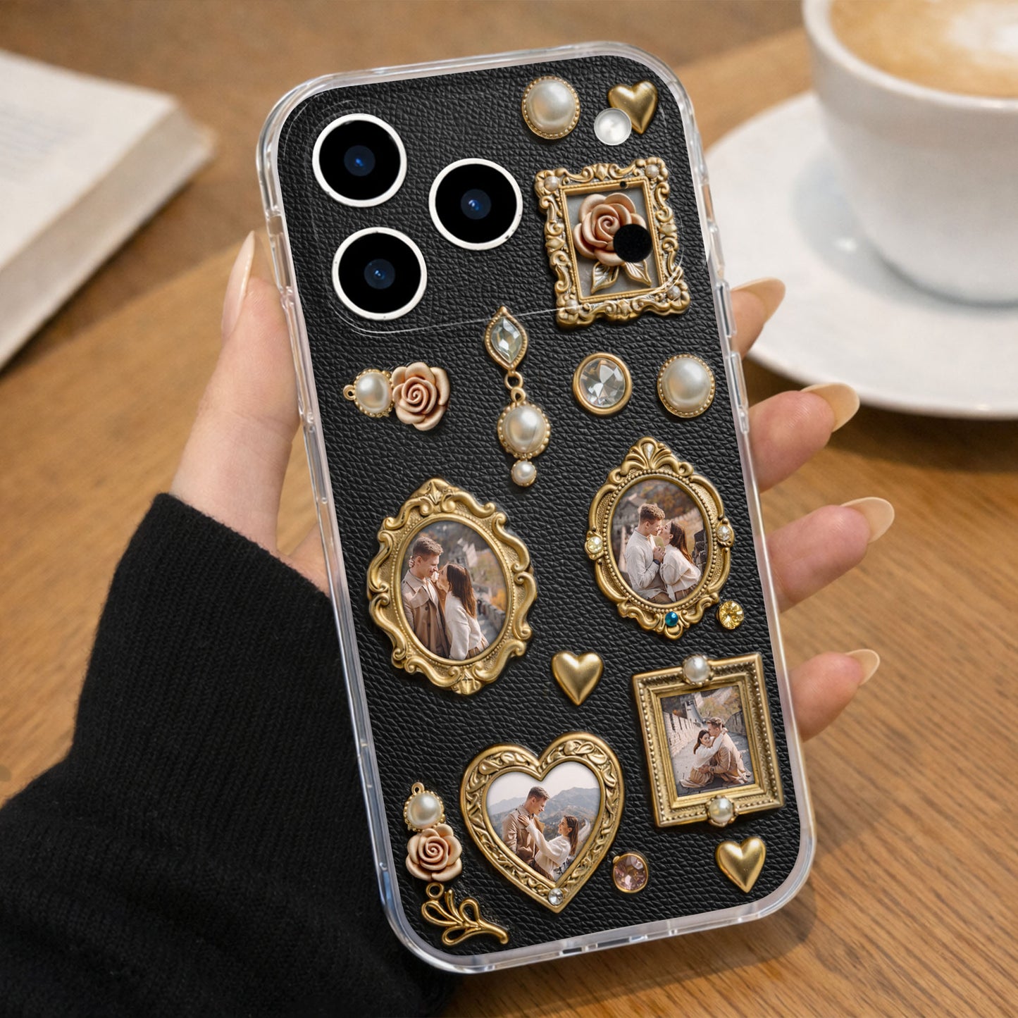 Cherished Memories Of Us With Gold Photo Frames And Roses