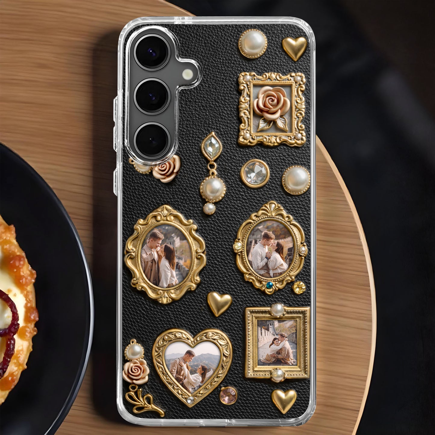 Cherished Memories Of Us With Gold Photo Frames And Roses